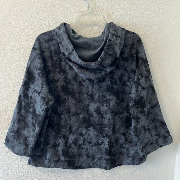 PACT Hoodie Womens M Dark Cloud Bounce Bell Sleeve Sweatshirt Blue Gray Boho - Picture 8 of 14